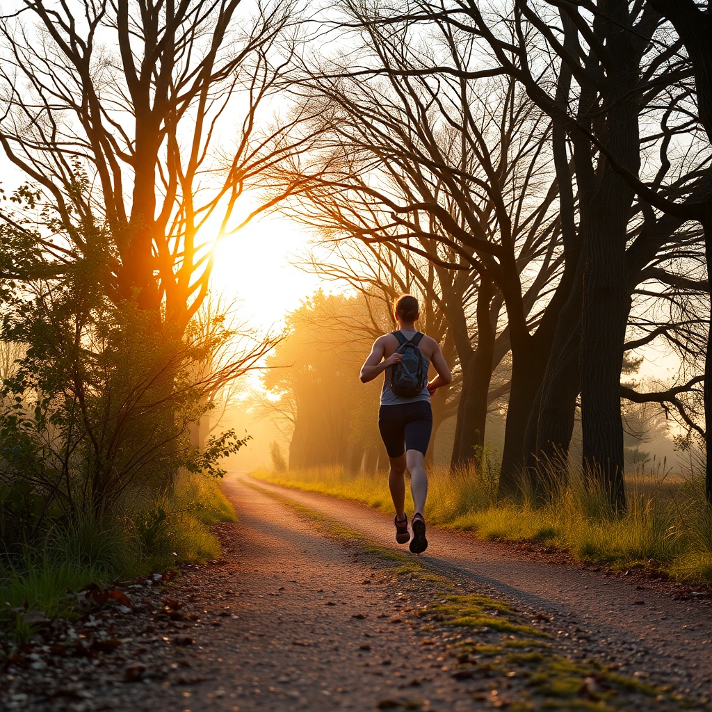 Person jogging on a trail